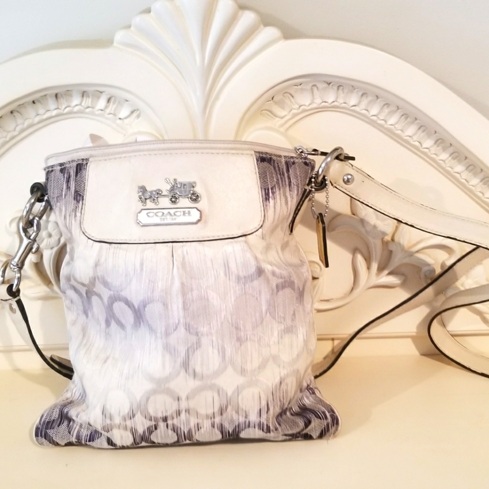 Coach Crossbody Bag, grey/blue and cream